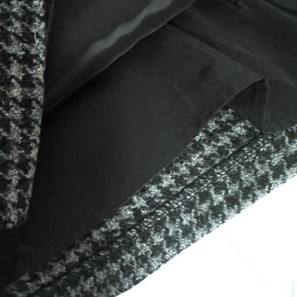 J. Crew Gray Black Tweed Wool Mixed Hounds Tooth Leather Collar Shift Dress Sz 6 - Picture 9 of 13